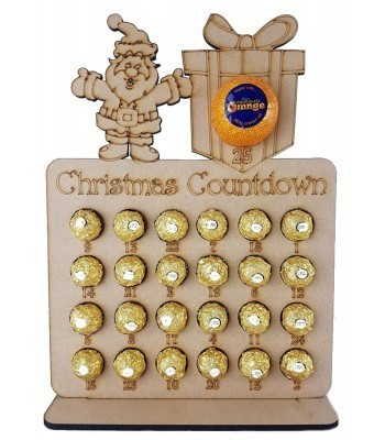 6mm Santa & Present Chocolate Orange and Ferrero Rocher Holder Advent Calendar